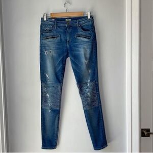 True Religion Blue Skinny Jeans with Distressed Details